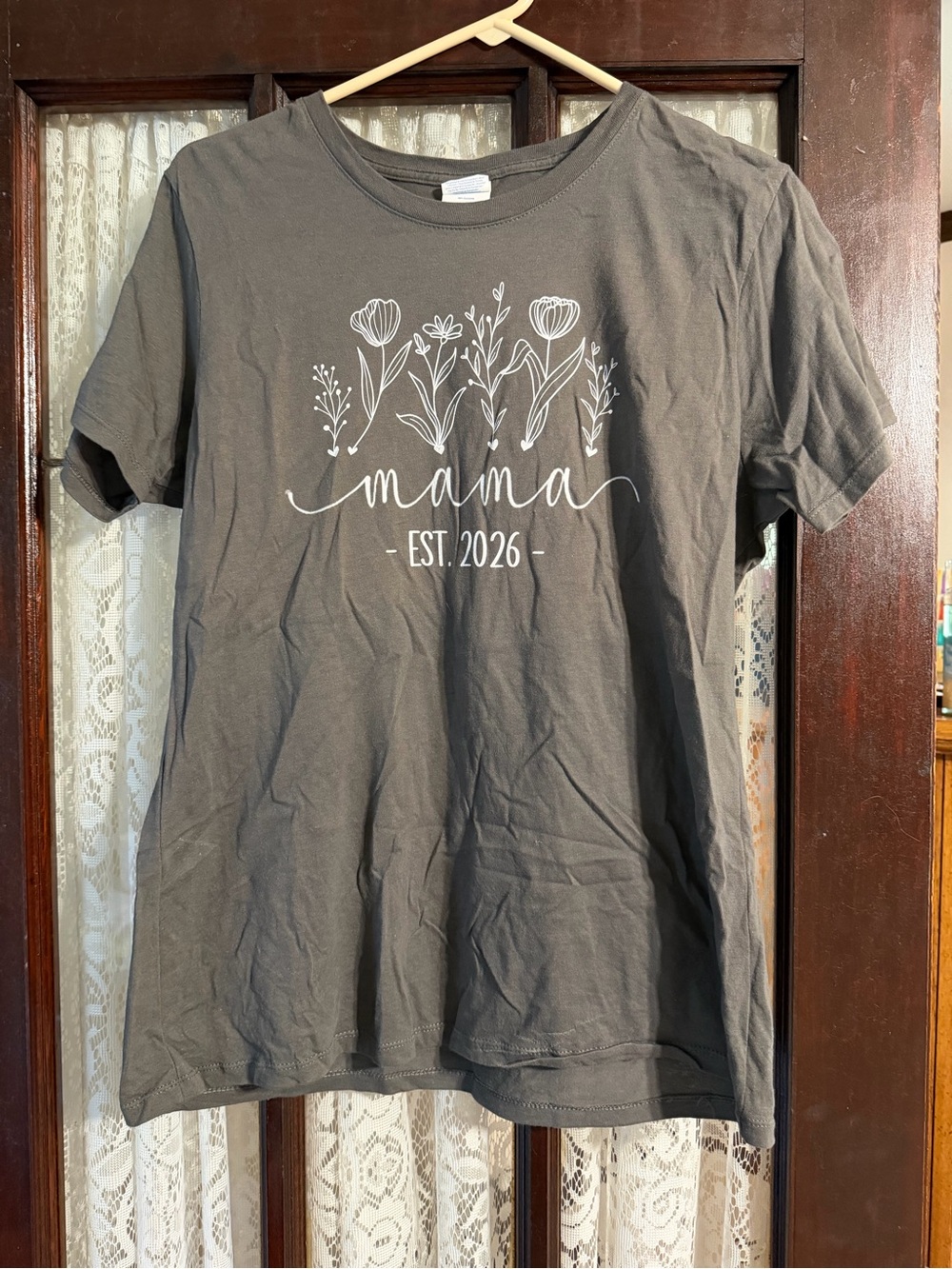 Port and Company Charcoal 'mama - EST. 2026' Graphic Tee